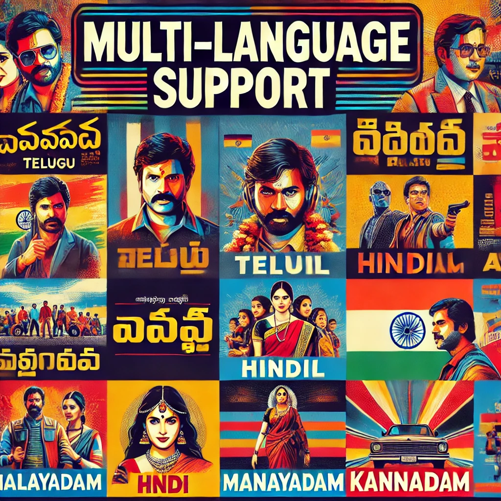 Collage of movie posters in multiple languages featured on MoviezWap