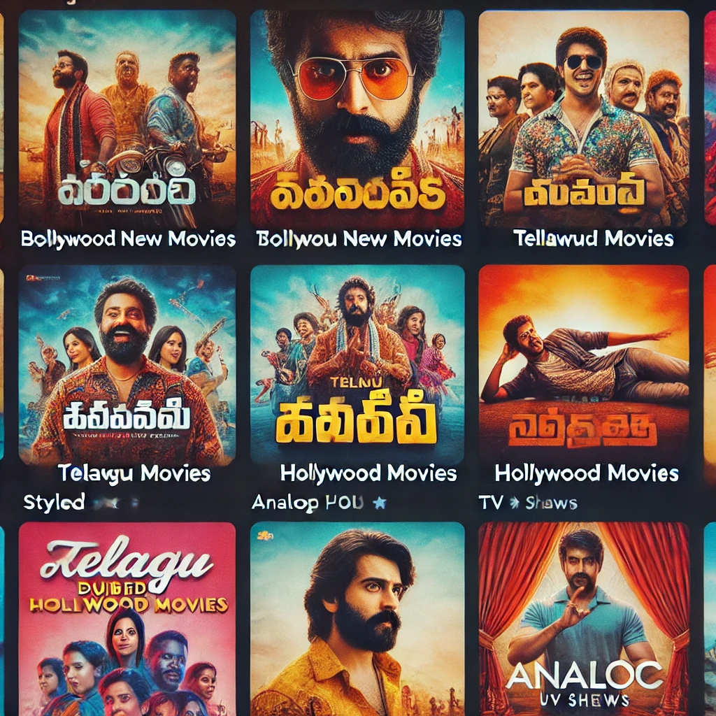 Collage of Bollywood, Tamil, Telugu Dubbed, and TV Show categories on MoviezWap