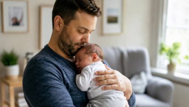 father and newborn bonding activities