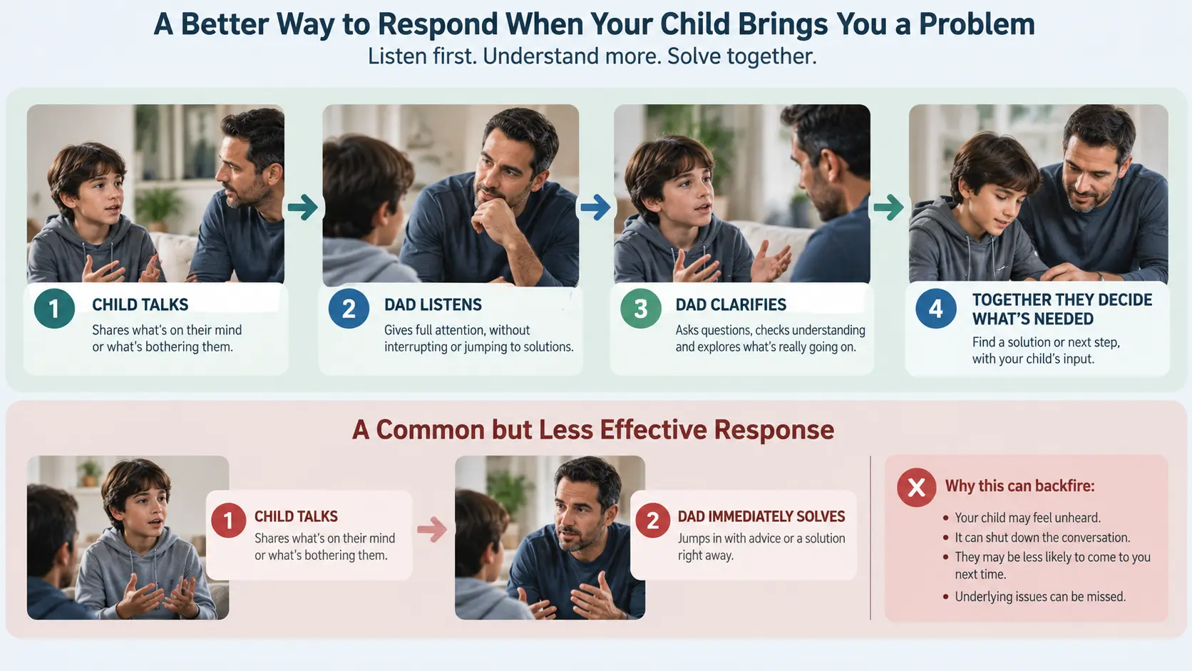 Listen first before trying to solve a child's problem